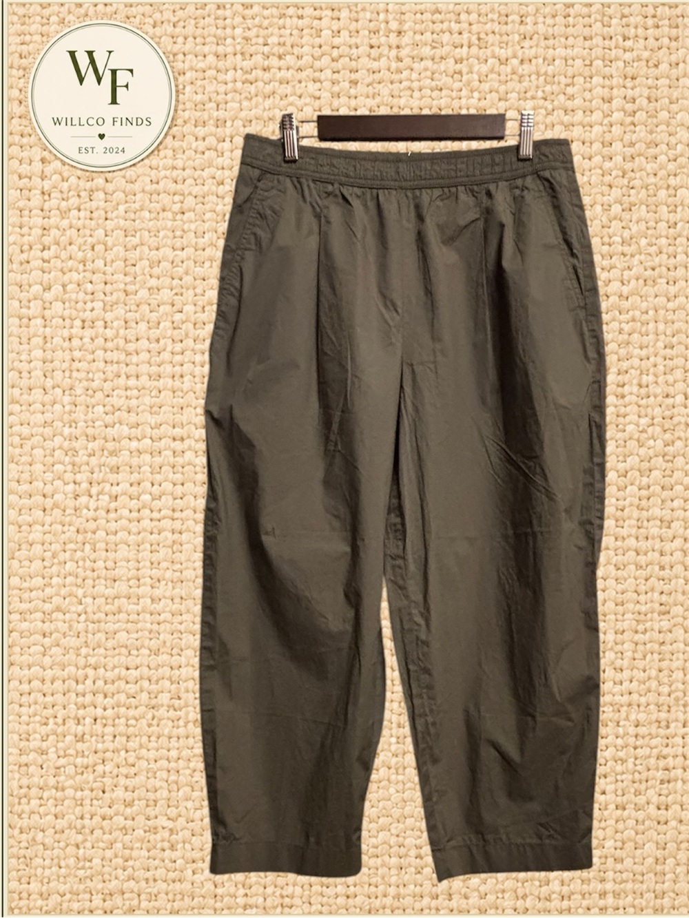Banana Republic Barrel High-Rise Pants Women’s Medium Olive Green Cropped